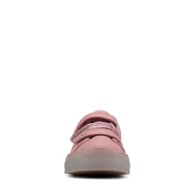 Girls' Clarks Flare Shell Lo Kid School Shoes Pink | CLK281TGK