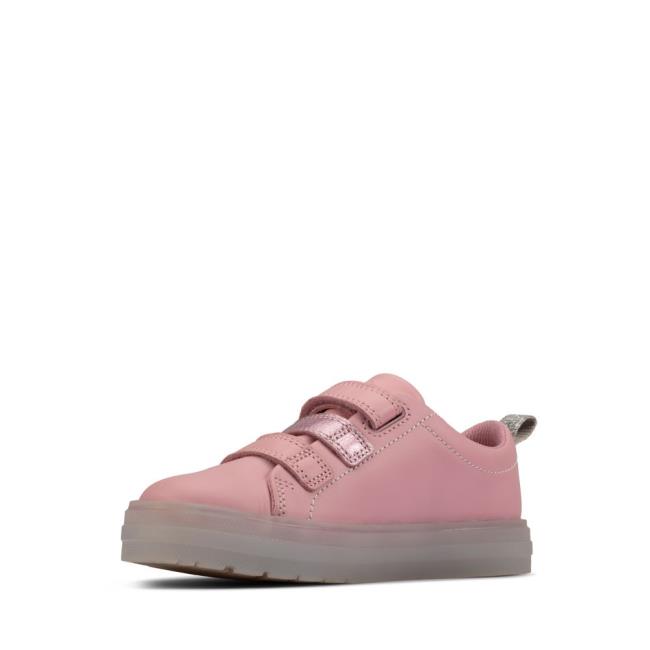 Girls' Clarks Flare Shell Lo Kid School Shoes Pink | CLK281TGK