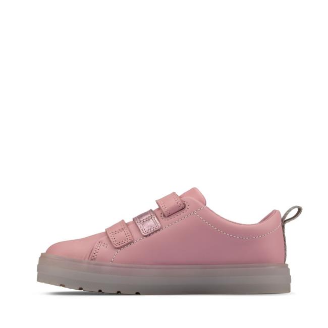 Girls' Clarks Flare Shell Lo Kid School Shoes Pink | CLK281TGK