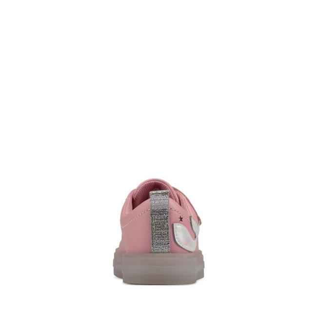 Girls' Clarks Flare Shell Lo Kid School Shoes Pink | CLK281TGK