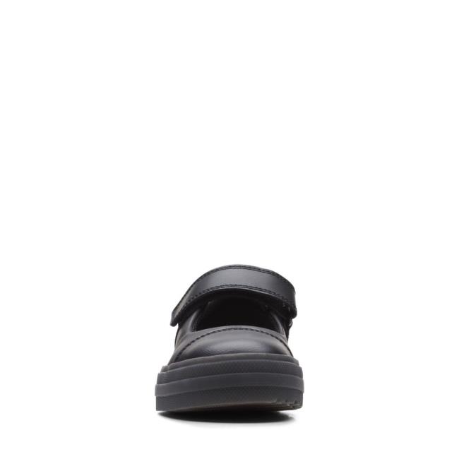 Girls' Clarks Flare Shine Kid School Shoes Black | CLK248MCO