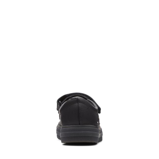 Girls' Clarks Flare Shine Kid School Shoes Black | CLK248MCO