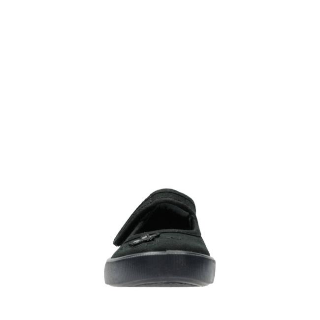 Girls' Clarks Hopper Go Kid Canvas Shoes Black | CLK234IAW