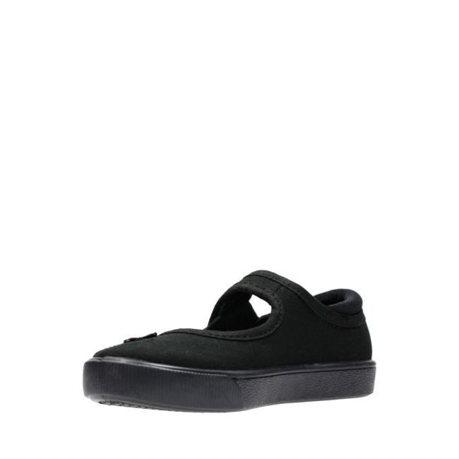 Girls' Clarks Hopper Go Kid Canvas Shoes Black | CLK234IAW