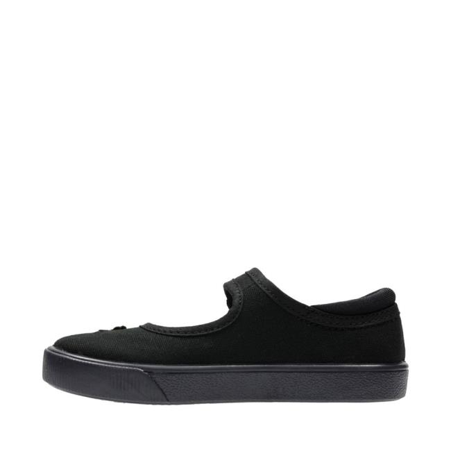 Girls' Clarks Hopper Go Kid Canvas Shoes Black | CLK234IAW