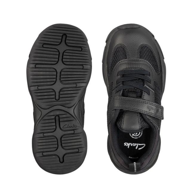 Girls' Clarks Kuju Run Kid School Shoes Black | CLK517LRH