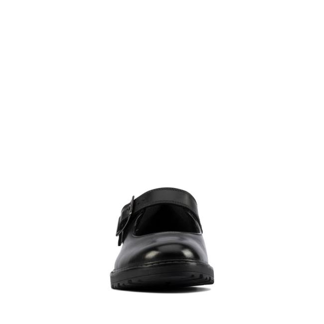 Girls' Clarks Loxham Walk Youth School Shoes Black | CLK385IVC