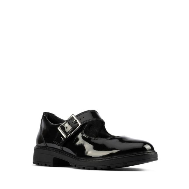 Girls' Clarks Loxham Walk Youth School Shoes Black | CLK603OPK