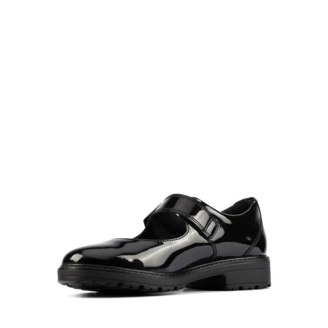 Girls' Clarks Loxham Walk Youth School Shoes Black | CLK603OPK