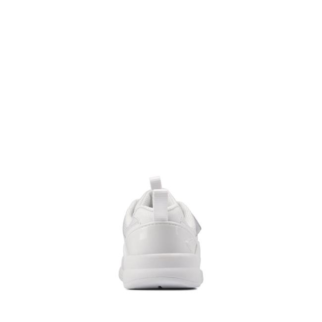 Girls' Clarks Orbit Sprint Kid Sneakers White | CLK069BSV