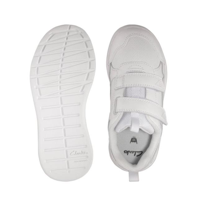 Girls' Clarks Orbit Sprint Kid Sneakers White | CLK069BSV