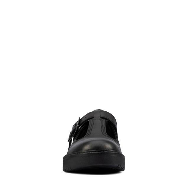 Girls' Clarks Plain Move Kid School Shoes Black | CLK820UVM