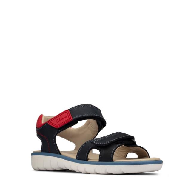 Girls' Clarks Roam Surf Youth Sandals Navy | CLK925MUG