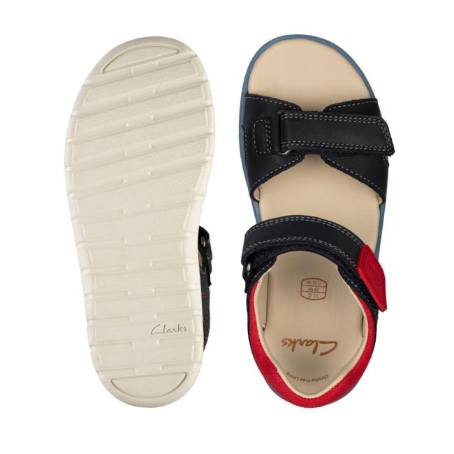 Girls' Clarks Roam Surf Youth Sandals Navy | CLK925MUG