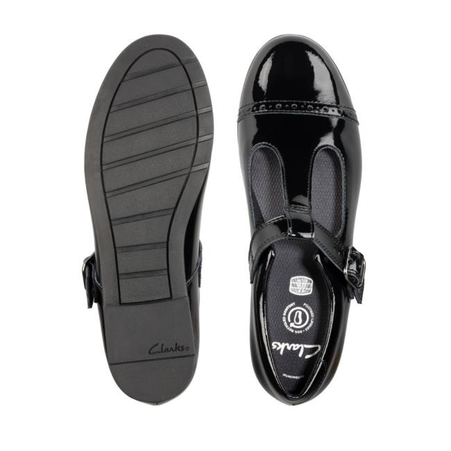 Girls' Clarks Scala Hope Youth School Shoes Black | CLK752TAL