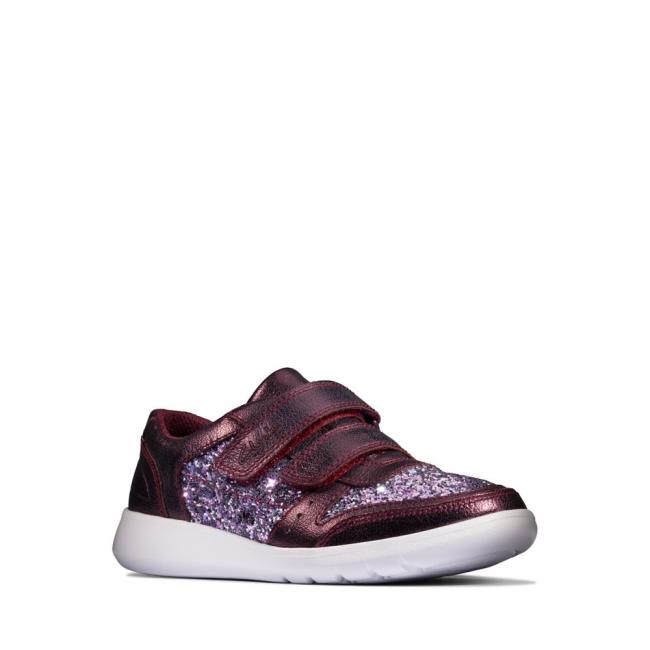 Girls' Clarks Scape Spirit Kid Sneakers Purple | CLK786WNF