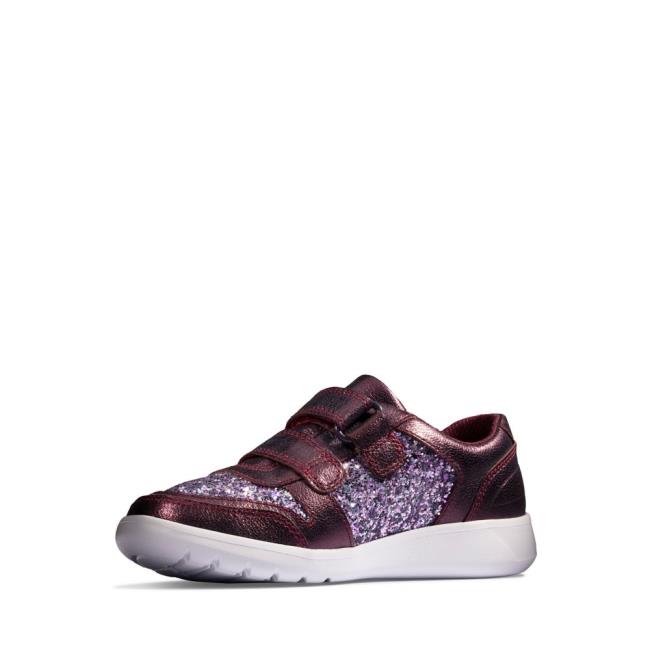 Girls' Clarks Scape Spirit Kid Sneakers Purple | CLK786WNF