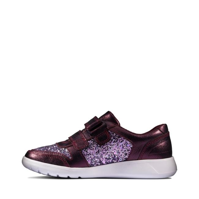 Girls' Clarks Scape Spirit Kid Sneakers Purple | CLK786WNF