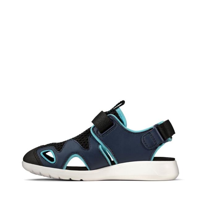 Girls' Clarks Scape Surf Kid Sandals Navy | CLK361VIJ