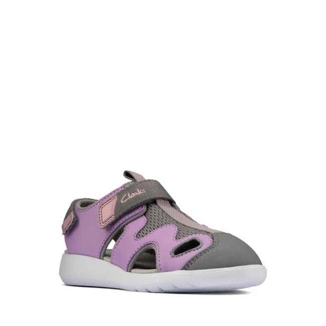 Girls' Clarks Scape Surf Kid Sandals Purple | CLK503UJS