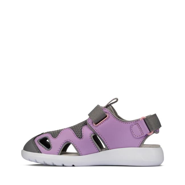 Girls' Clarks Scape Surf Kid Sandals Purple | CLK503UJS