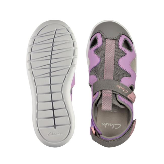 Girls' Clarks Scape Surf Kid Sandals Purple | CLK503UJS