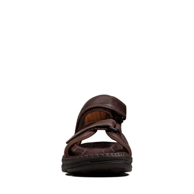 Men's Clarks ATL Part Sandals Dark Brown | CLK723FZY