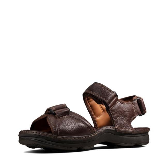 Men's Clarks ATL Part Sandals Dark Brown | CLK723FZY