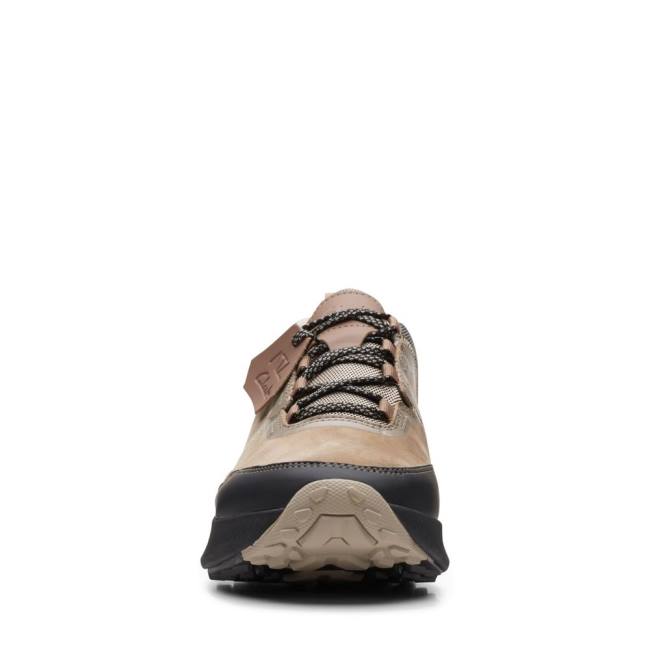 Men's Clarks ATL Trail Lace Waterproof Sneakers Khaki | CLK351QUF