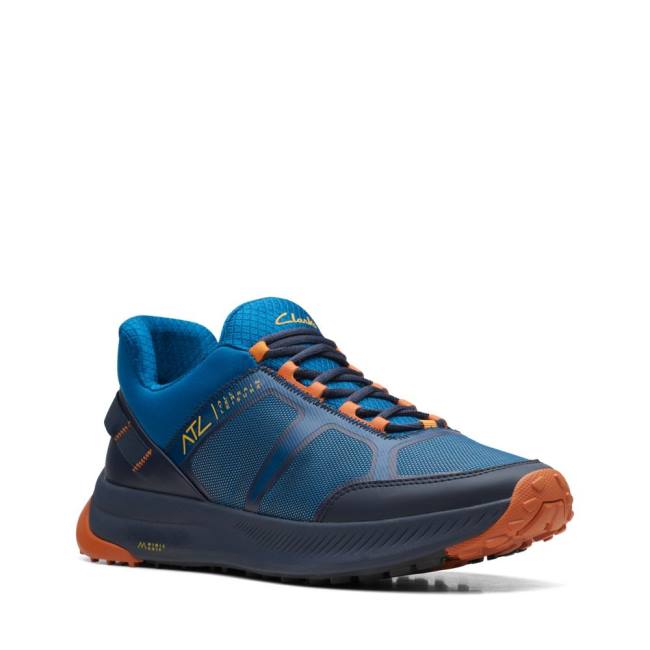 Men's Clarks ATL Trail Lo Sneakers Blue | CLK976NVZ