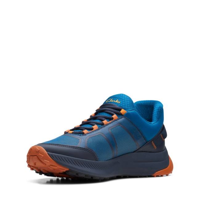 Men's Clarks ATL Trail Lo Sneakers Blue | CLK976NVZ