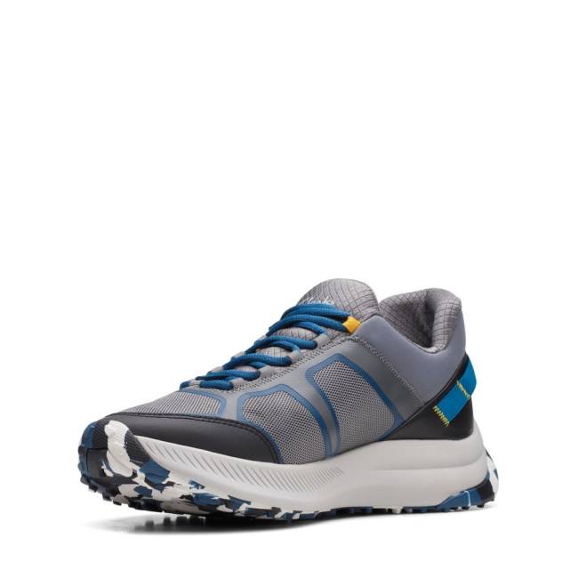 Men's Clarks ATL Trail Lo Sneakers Grey | CLK859HQM