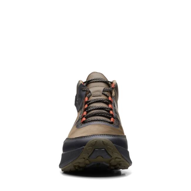 Men's Clarks ATL Trail Up Waterproof Sneakers Dark Olive | CLK163UJP