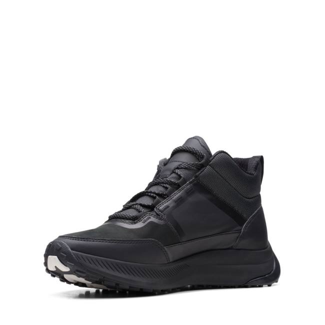 Men's Clarks ATL Trail Up Waterproof Sneakers Black | CLK641SHV