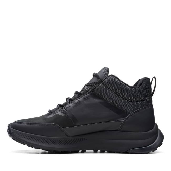 Men's Clarks ATL Trail Up Waterproof Sneakers Black | CLK641SHV