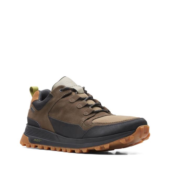 Men's Clarks ATL Trek Lo GORE-TEX Sneakers Dark Olive | CLK056QED