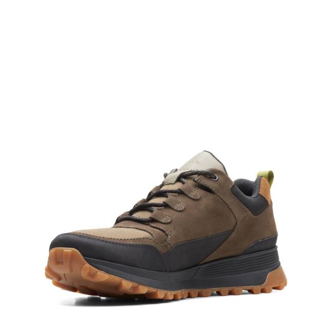 Men's Clarks ATL Trek Lo GORE-TEX Sneakers Dark Olive | CLK056QED