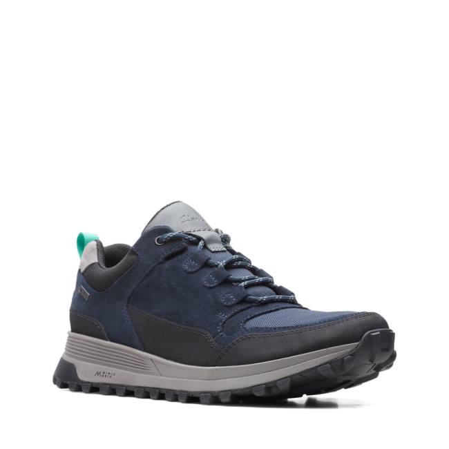 Men's Clarks ATL Trek Lo GORE-TEX Sneakers Navy | CLK540WTF