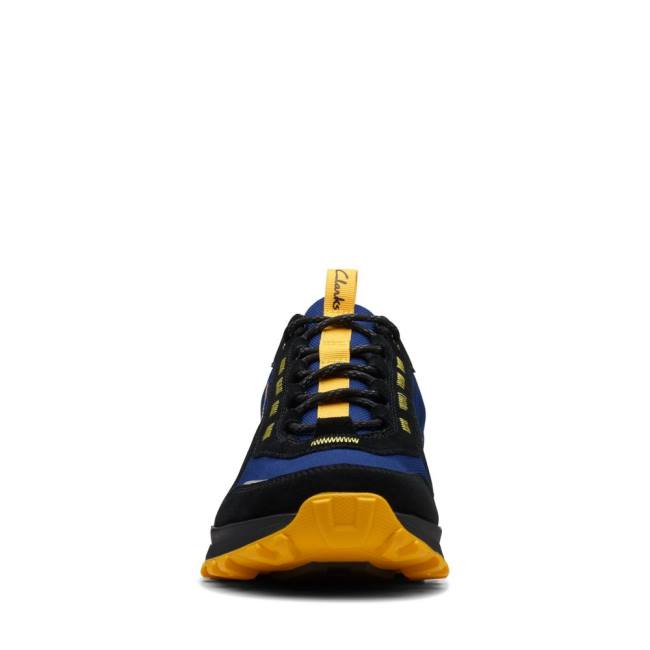 Men's Clarks ATL Trek Walk Waterproof Sneakers Navy | CLK794EKF