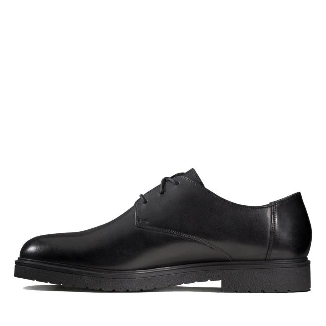 Men's Clarks Ashcroft Plain Black Shoes Black | CLK385EXG