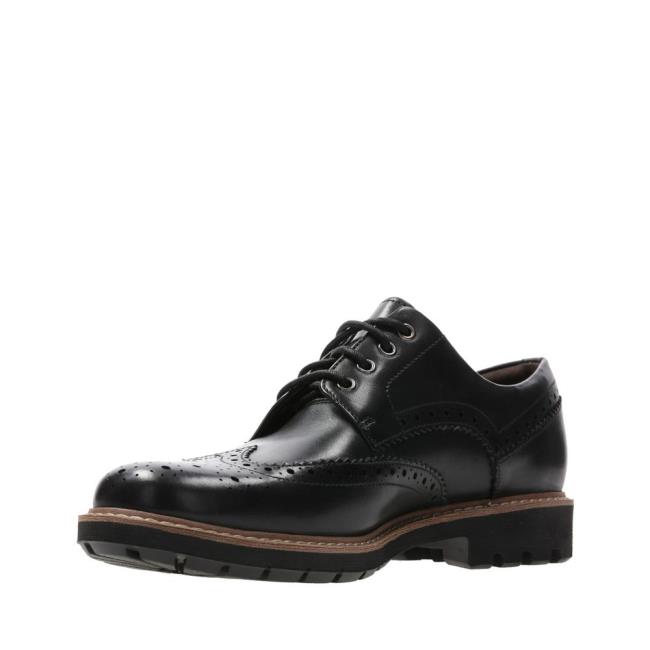 Men's Clarks Batcombe Wing Black Shoes Black | CLK906WHD