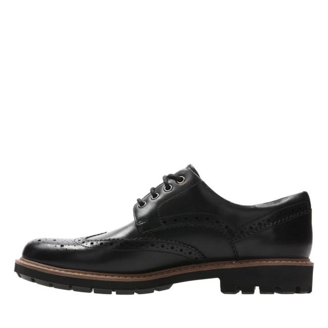 Men's Clarks Batcombe Wing Black Shoes Black | CLK906WHD