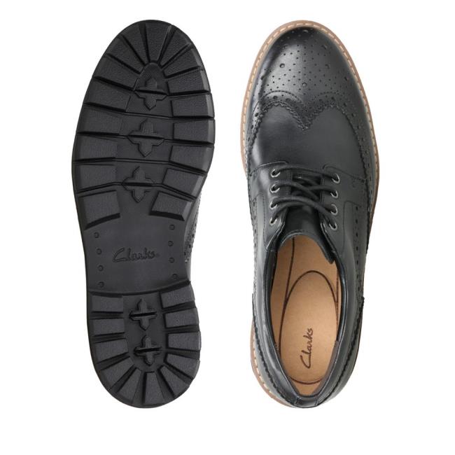 Men's Clarks Batcombe Wing Black Shoes Black | CLK906WHD