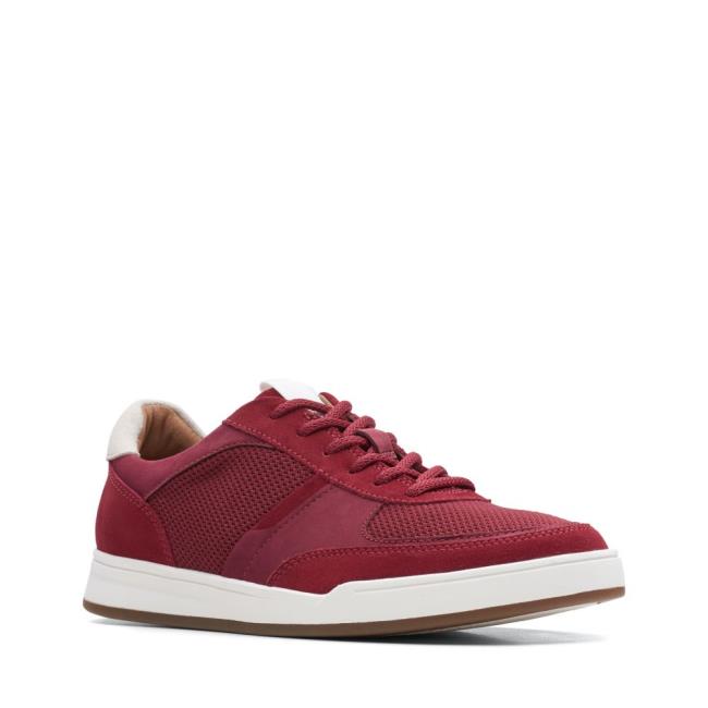 Men's Clarks Bizby Lace Sneakers Red | CLK379DJX