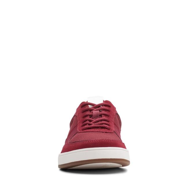 Men's Clarks Bizby Lace Sneakers Red | CLK379DJX