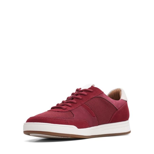 Men's Clarks Bizby Lace Sneakers Red | CLK379DJX