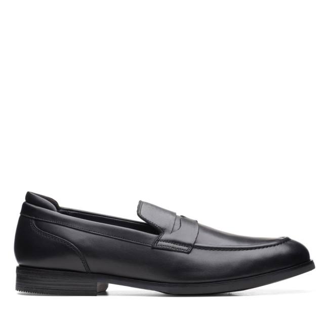 Men\'s Clarks Bradish Ease Loafers Black | CLK853UET