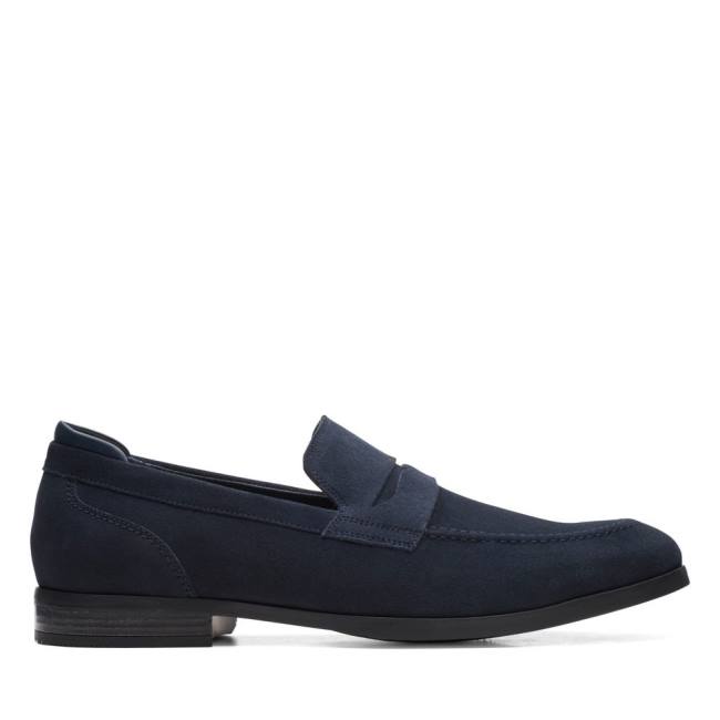 Men\'s Clarks Bradish Ease Loafers Navy | CLK708QKW