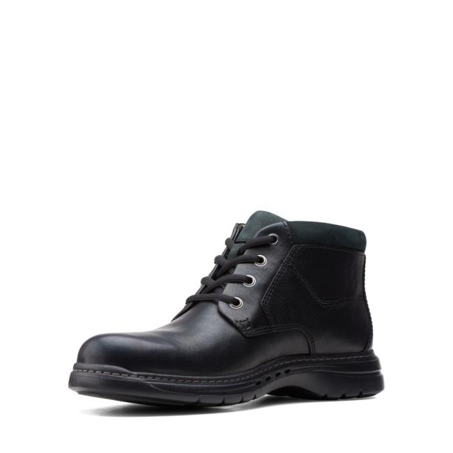 Men's Clarks Brawley Up Casual Boots Black | CLK361DBG