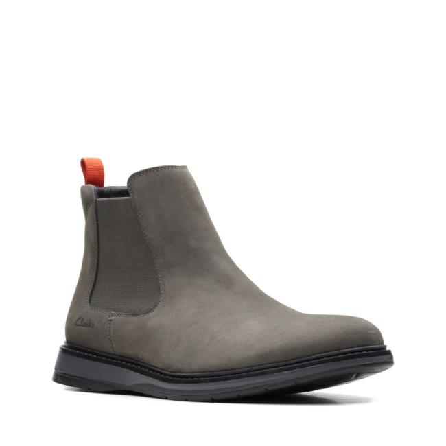 Men's Clarks Chantry Top Chelsea Boots Dark Grey | CLK596UAE